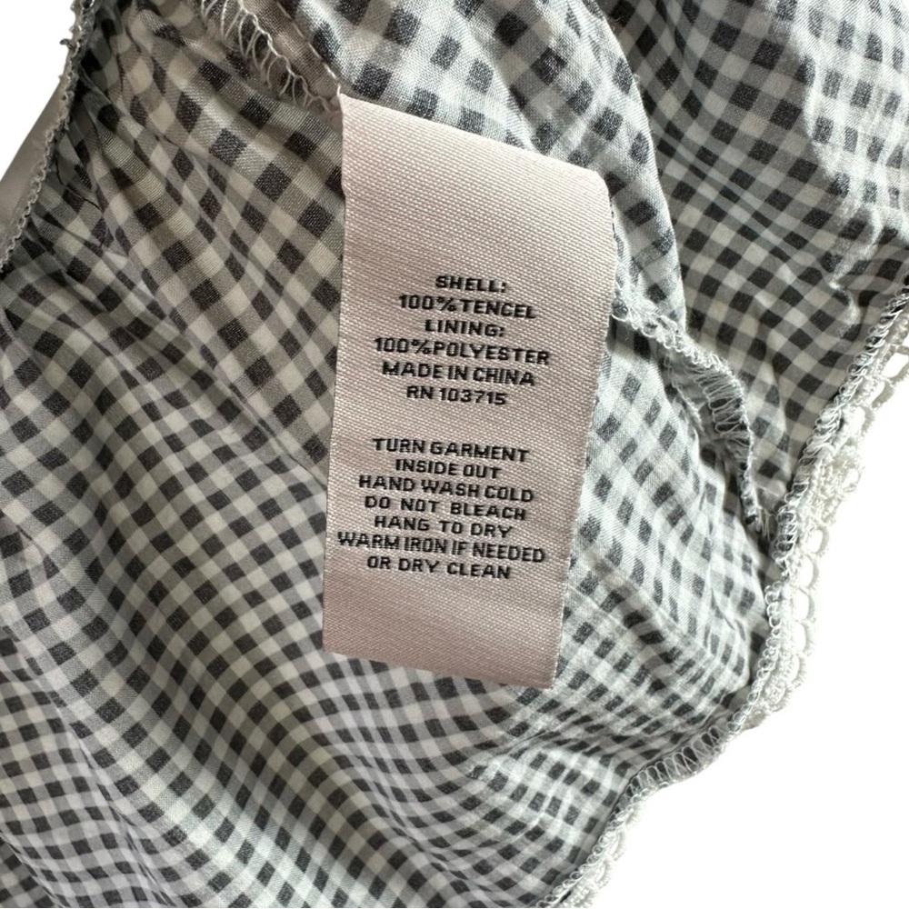 Nanette Lepore Black and White Gingham Ruffle Top Size L - Picture 5 of 8